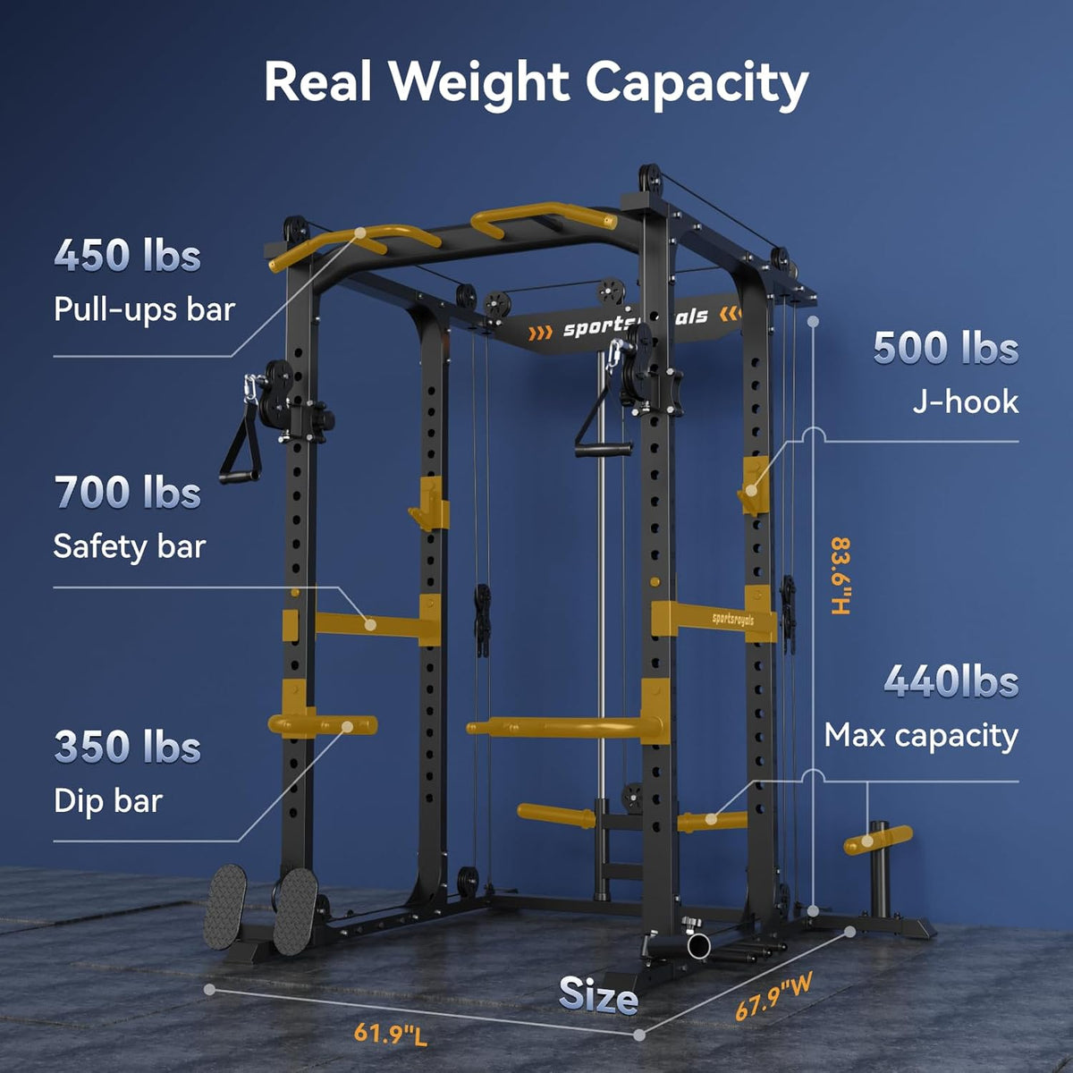 Power Cage with Adjustable Cable Crossover System S378