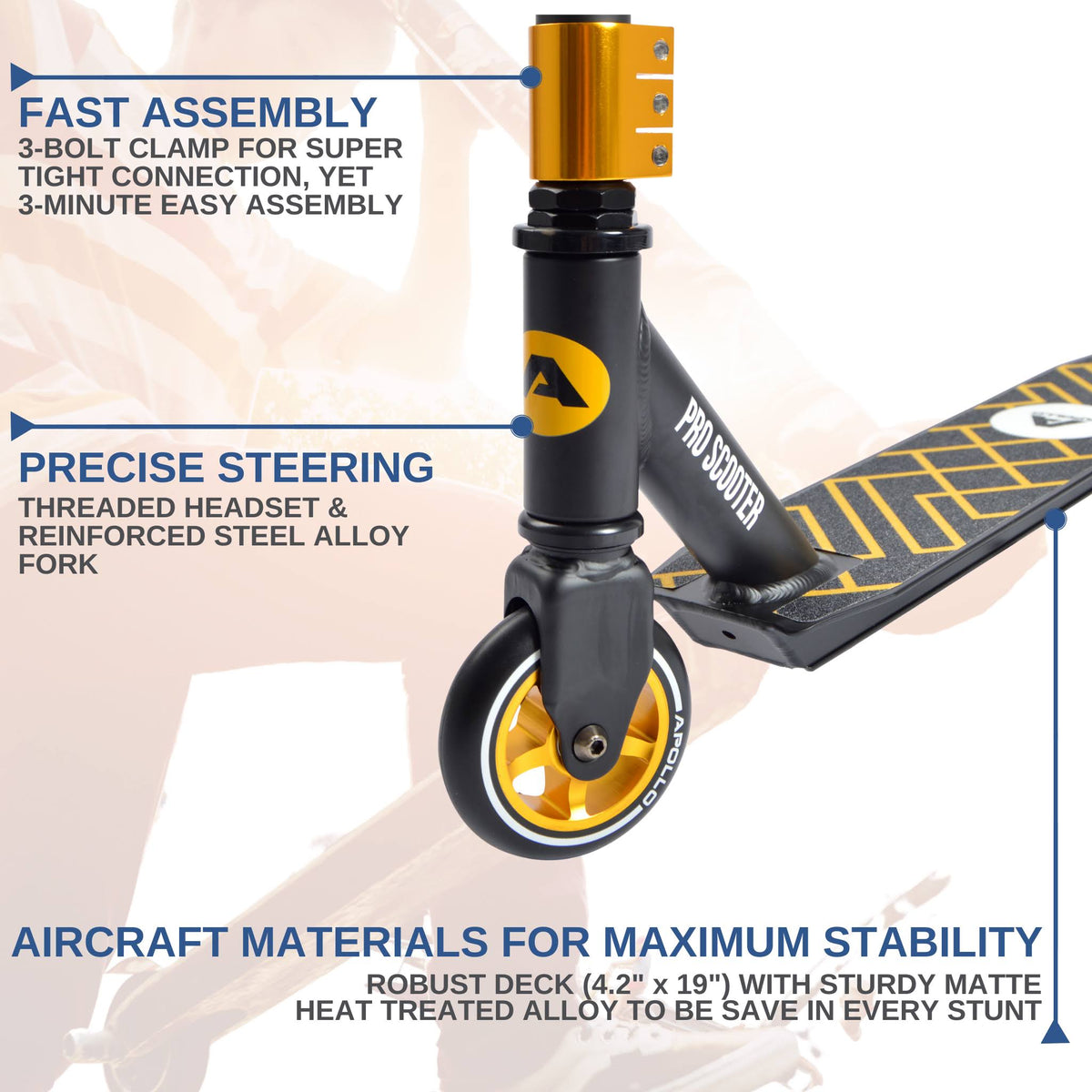 Gold Stunt Scooter S845