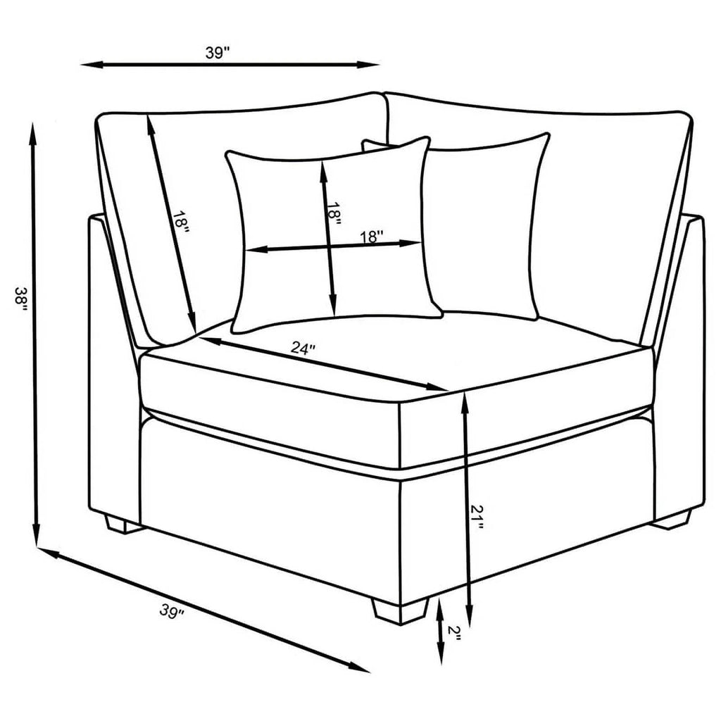 5-piece Fabric Upholstered Modular Sectional Gray C90495