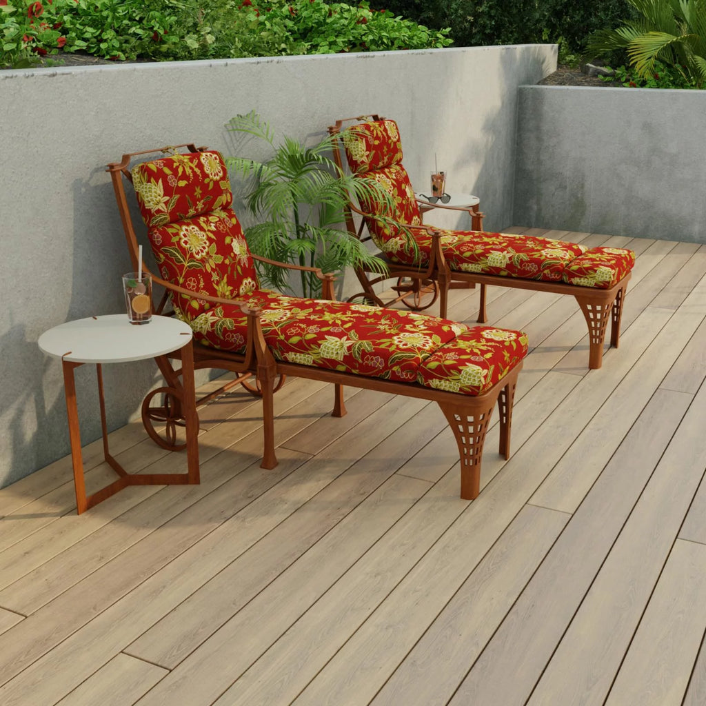 72 x 22 in. Rectangular Outdoor Chaise Lounge Cushion with Ties S210