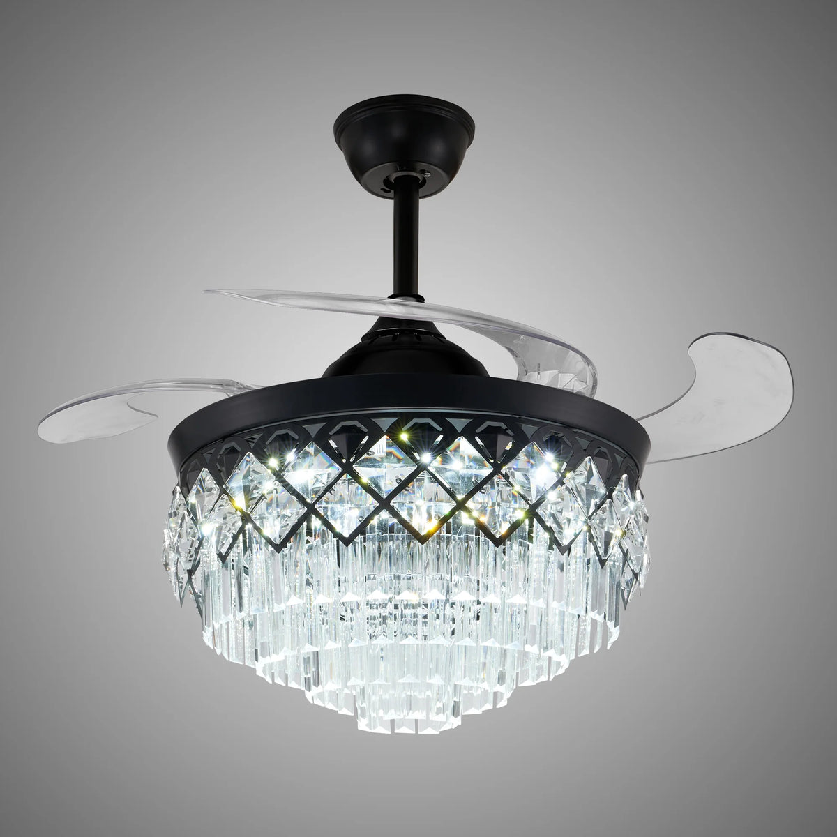 Black 42 inch LED Ceiling Fan with Lights and Remote E146