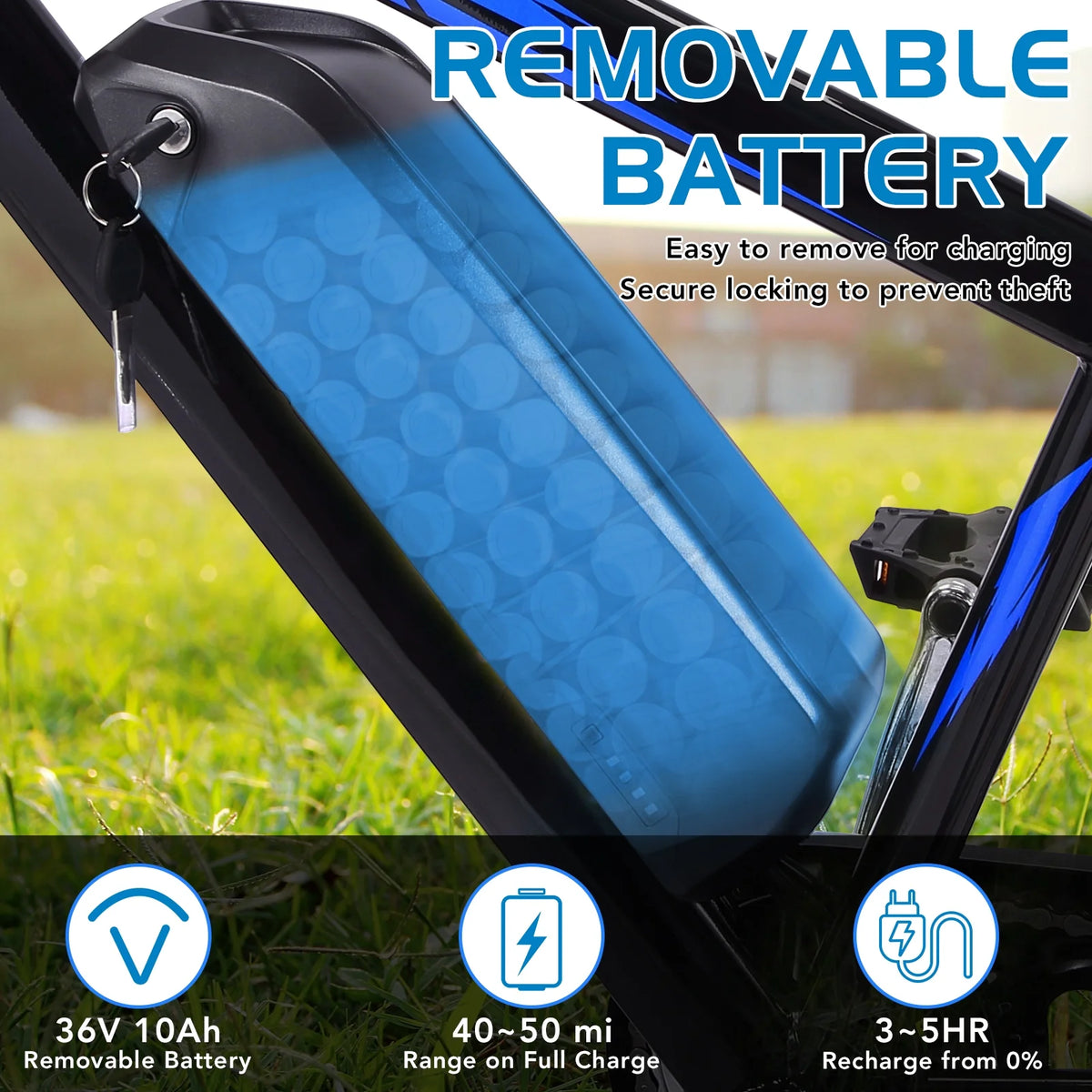 Electric Tricycle, 50 MI Long Range, 350W 36V 10AH Step-Thru, 3 Wheel Fat Tire, Black G371411