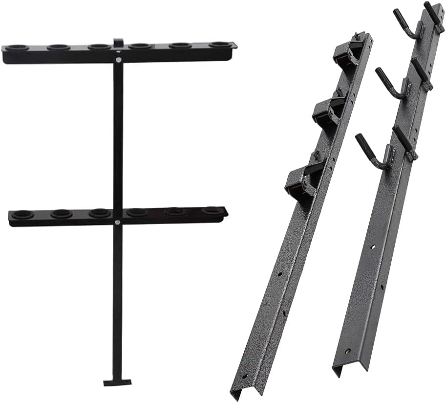 Lockable Weedeater Trimmer Rack and 6 Holes Hand Tool Rack E50612