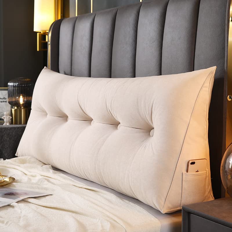 Gray Full Size Wedge Headboard Pillow with Removable Cover A2267