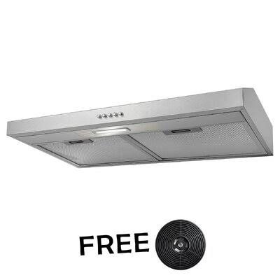 30x22 58 CFM Convertible Under Cabinet Range Hood Stainless Steel A325