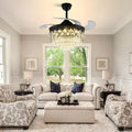 Black 42 inch LED Ceiling Fan with Lights and Remote E146