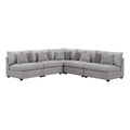 5-piece Fabric Upholstered Modular Sectional Gray C90495