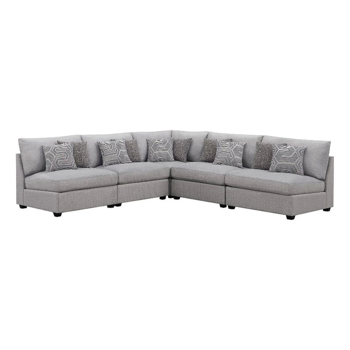 5-piece Fabric Upholstered Modular Sectional Gray C90495