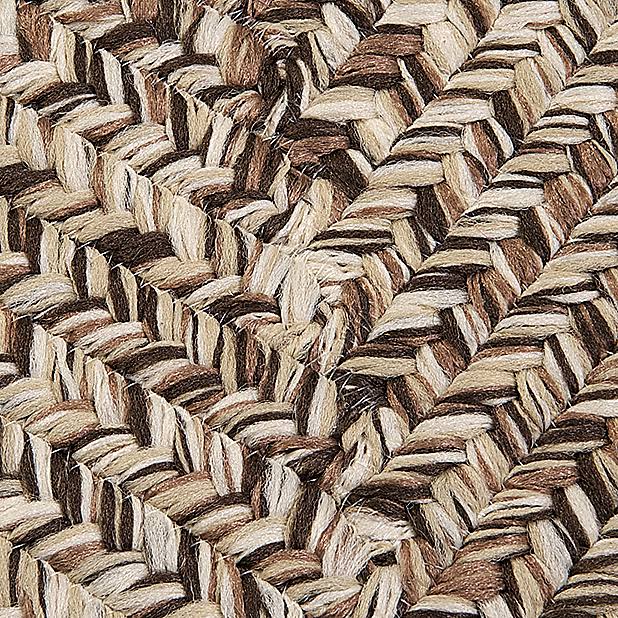 Weathered Brown Braided Rug D677