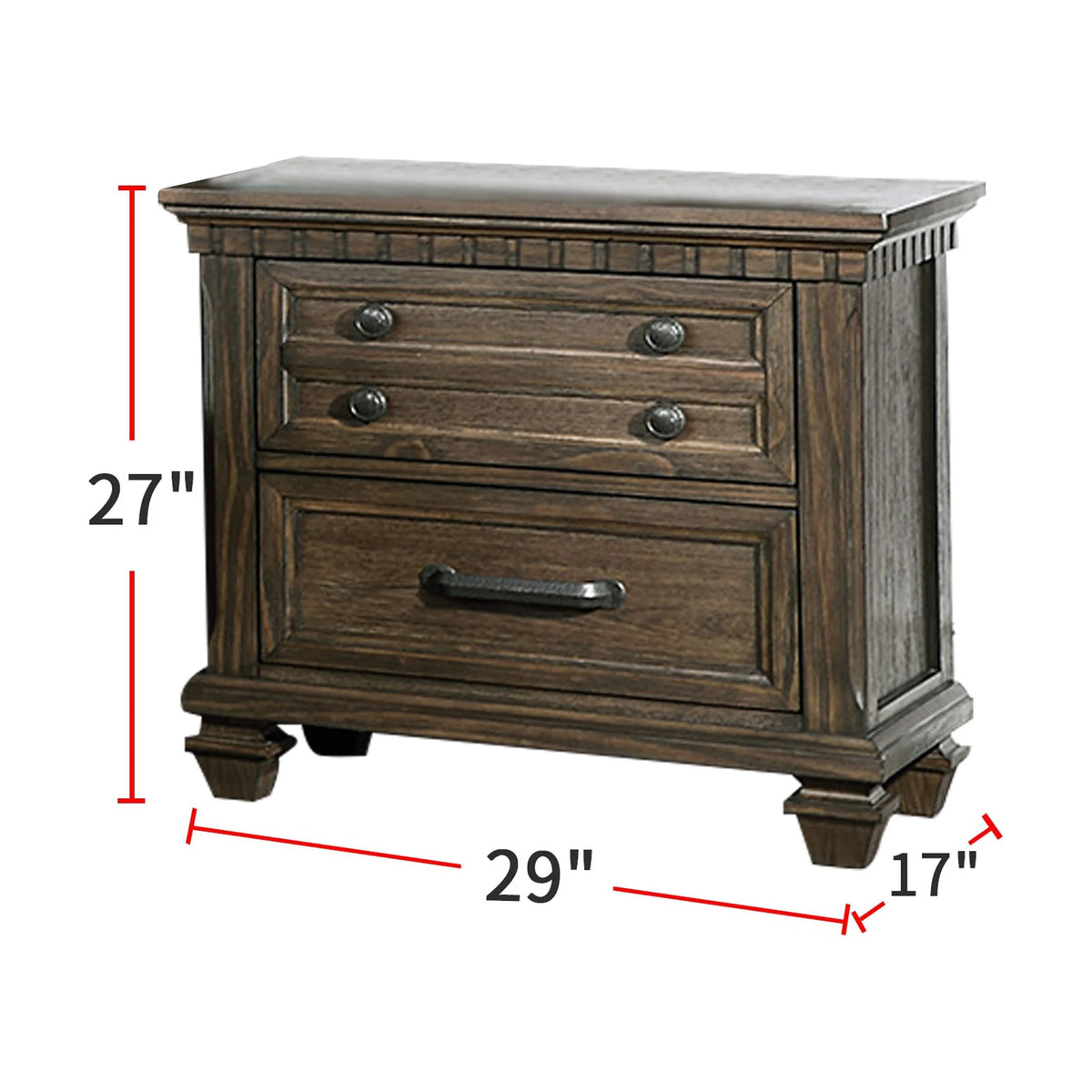 2-Drawer Wood Nightstand Q8013