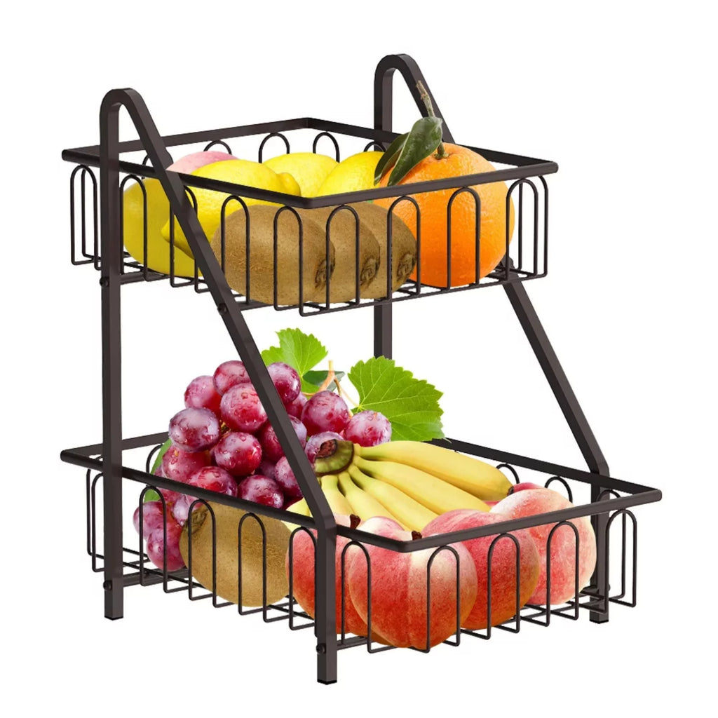 Bronze 2 Tier Metal Fruit Basket Z900260