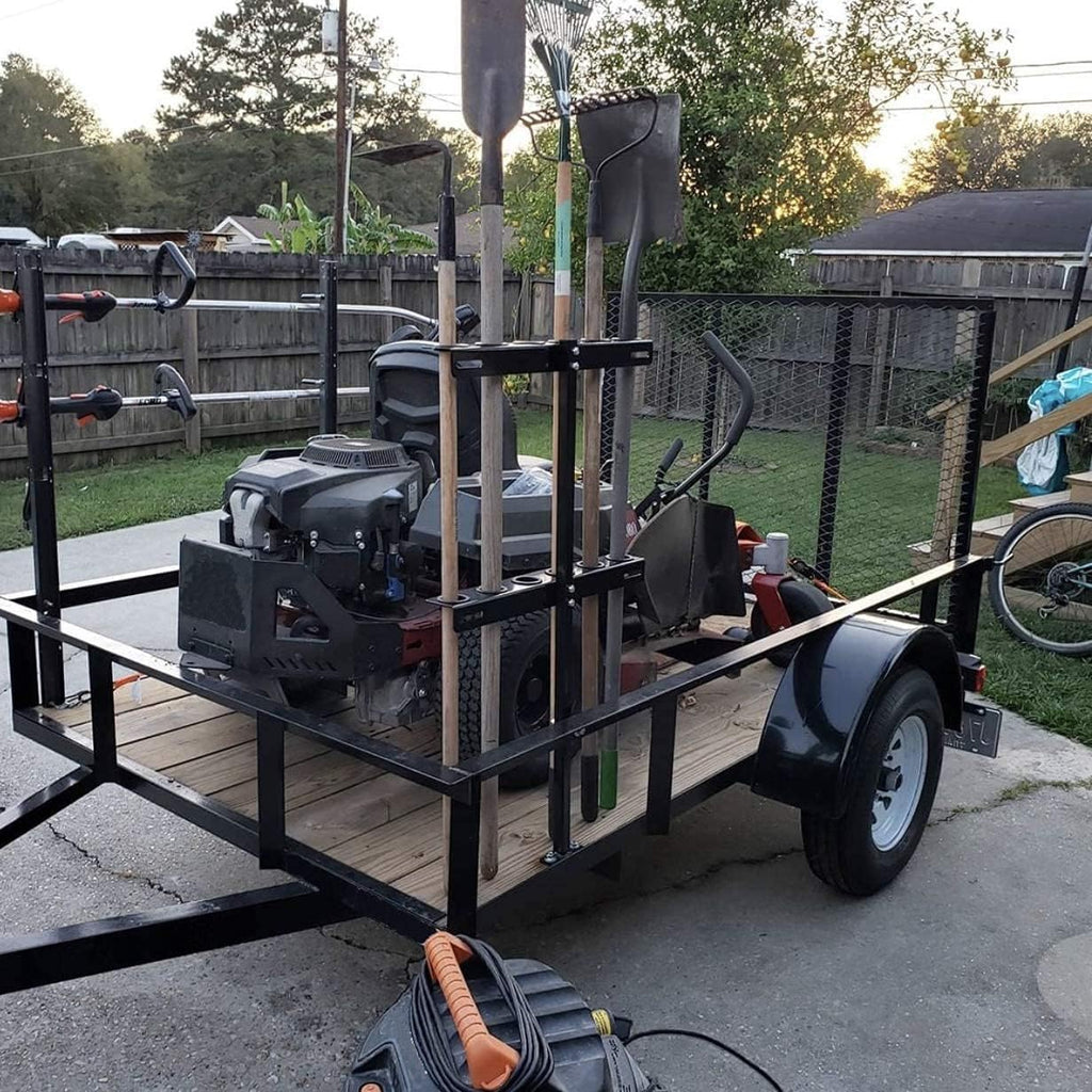 Lockable Weedeater Trimmer Rack and 6 Holes Hand Tool Rack E50612