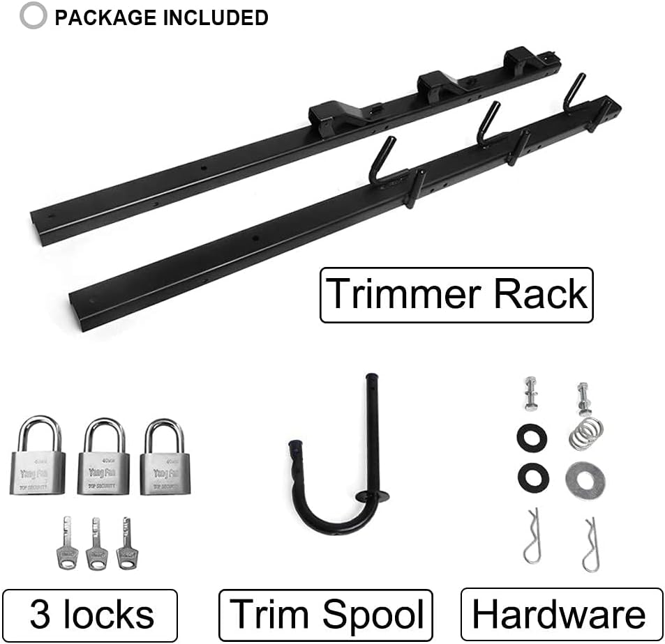 Lockable Weedeater Trimmer Rack and 6 Holes Hand Tool Rack E50612