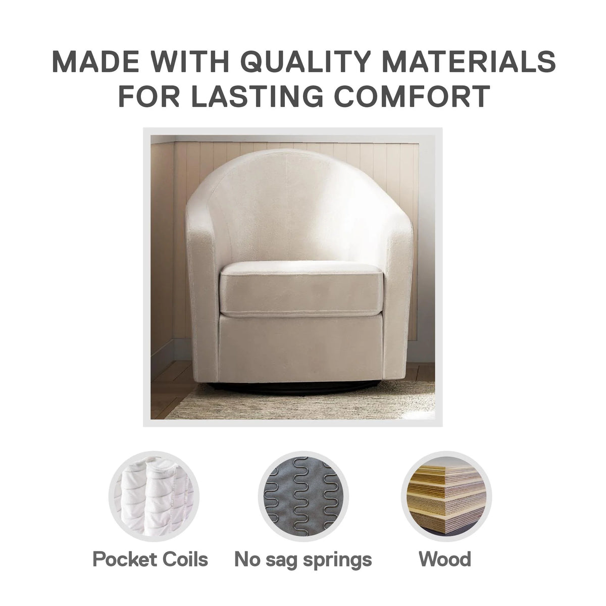 Ivory Velvet Curved Accent Chair L663748