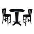 36" Solid Wood Round Top Dining Table with 2 Stools T28153