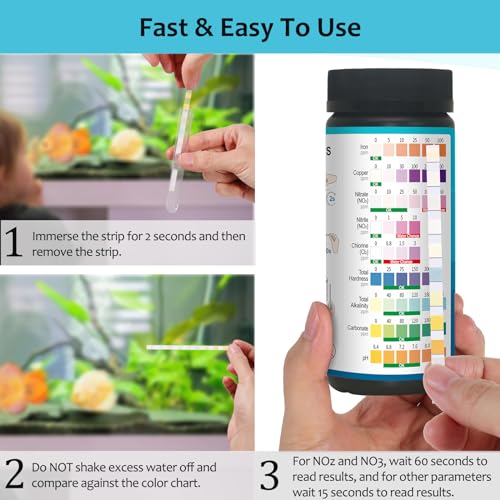 9-in-1 100 Strips Aquarium Water Test Strips U409255