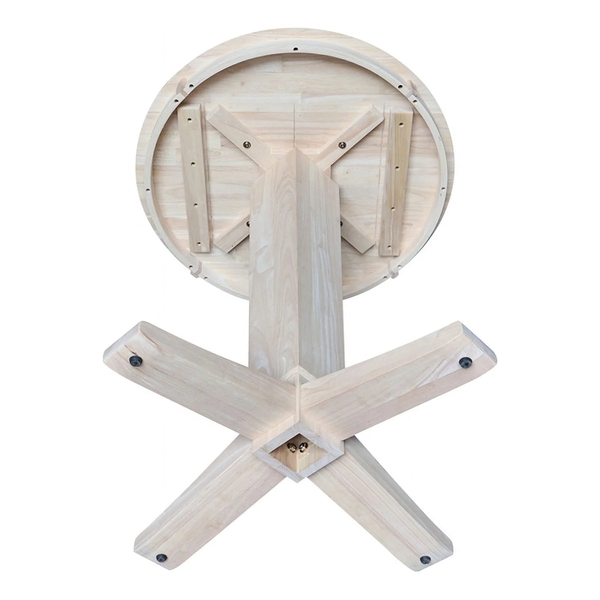30" Solid Wood Round Top Pedestal Dining Table A5550