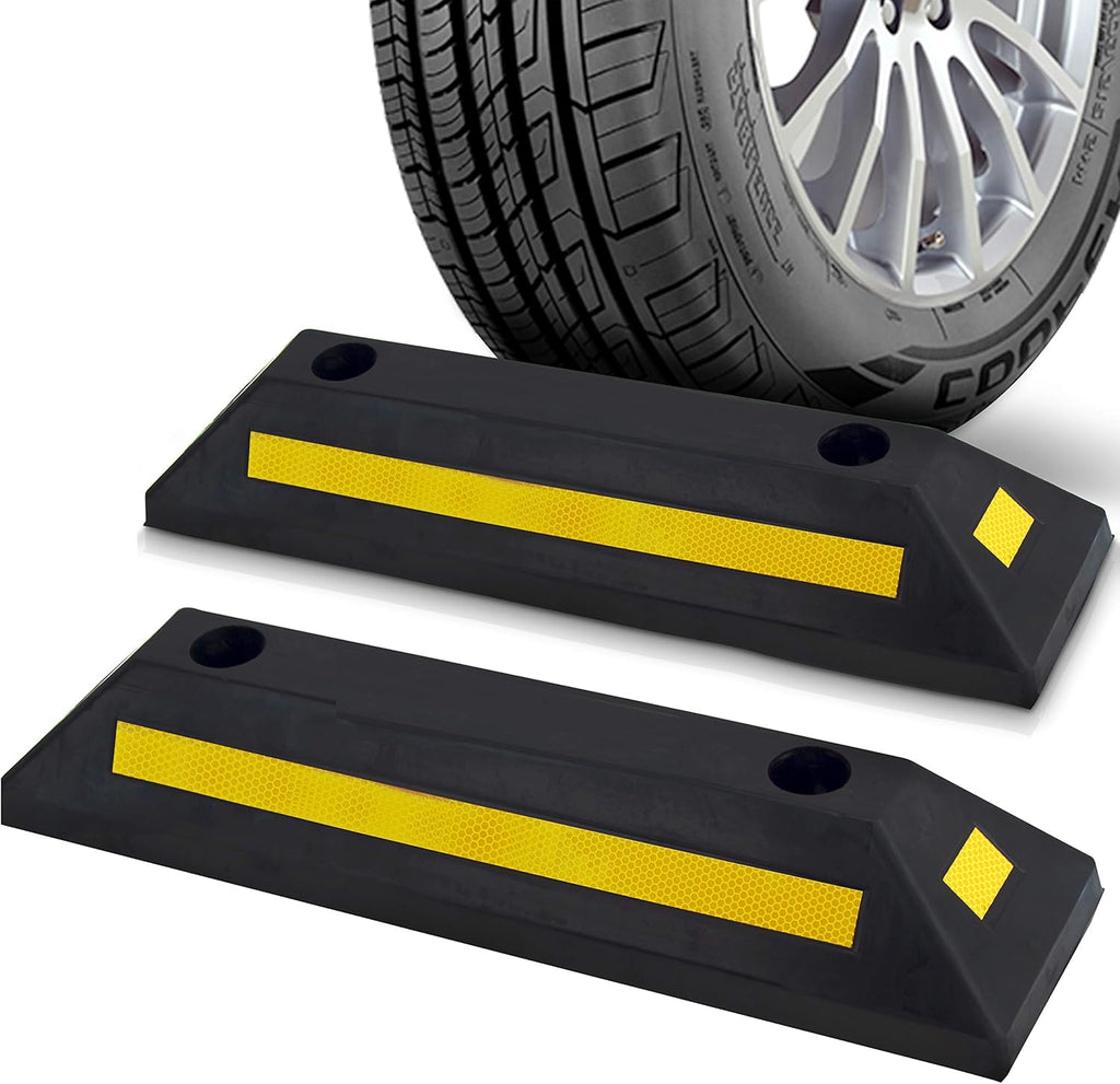2-Pc Heavy Duty Rubber Parking Stopper G1338