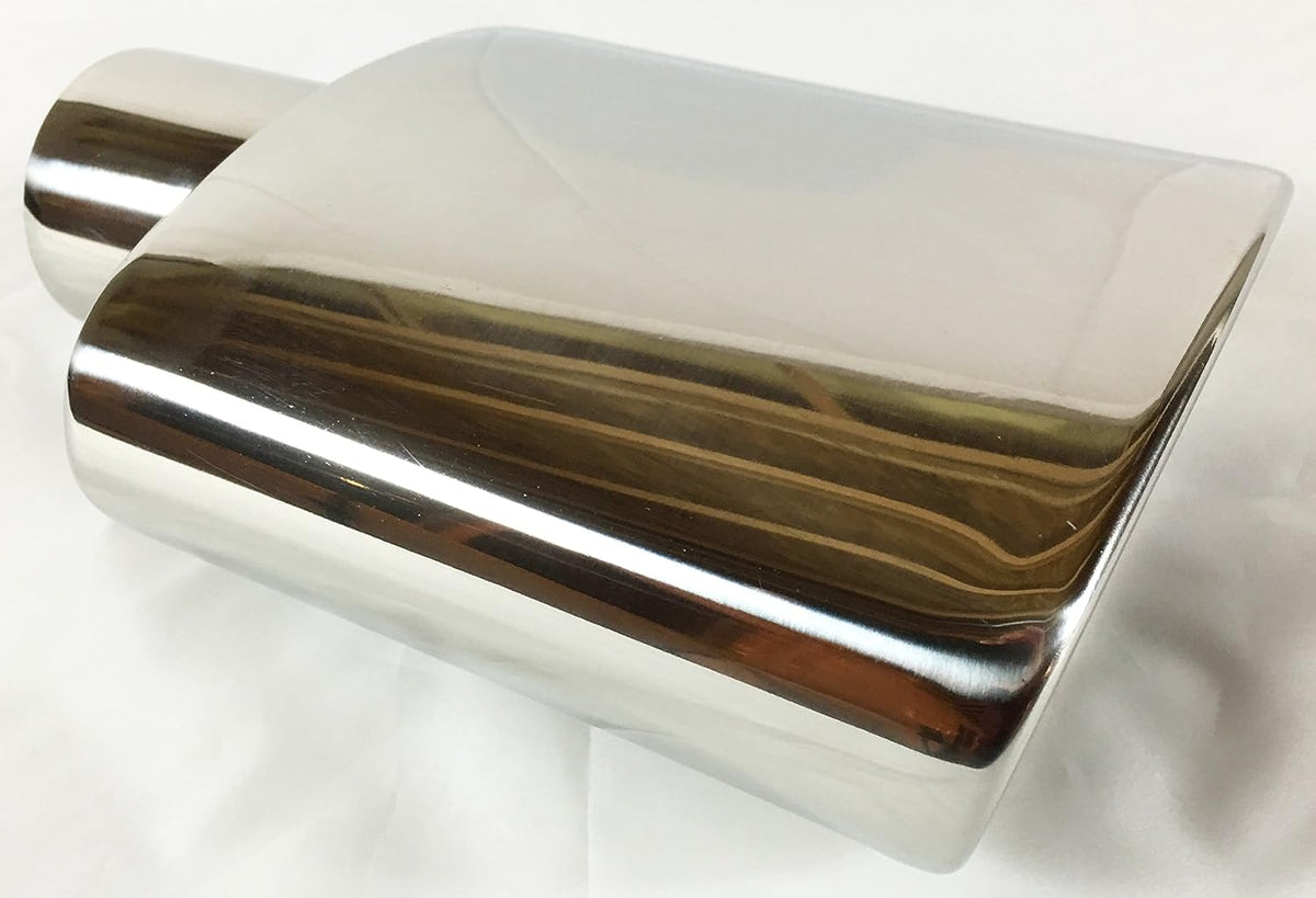 Polished Stainless Steel Rolled Oval Exhaust Tip Pack of 2 Q705287