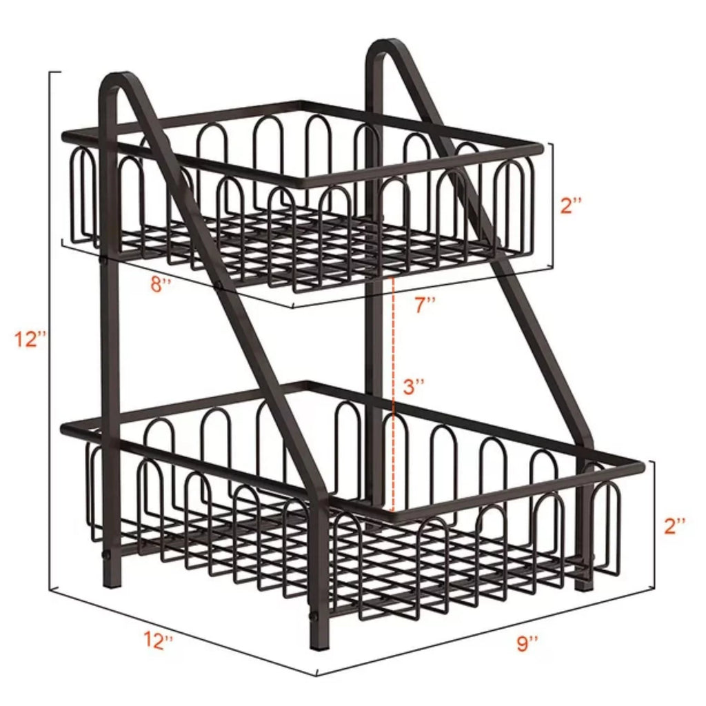 Bronze 2 Tier Metal Fruit Basket Z900260