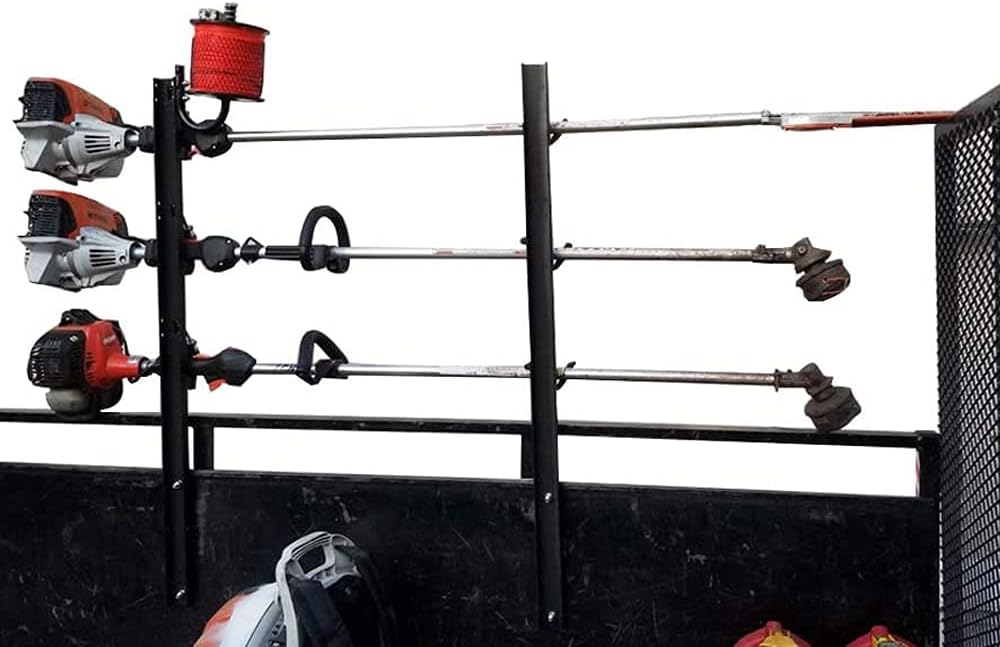 Lockable Weedeater Trimmer Rack and 6 Holes Hand Tool Rack E50612