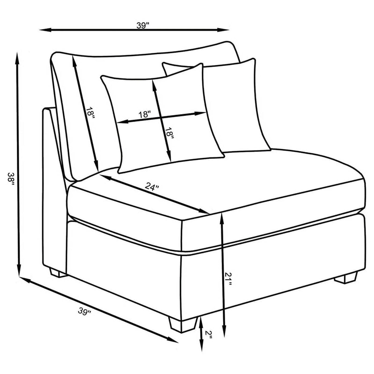 5-piece Fabric Upholstered Modular Sectional Gray C90495