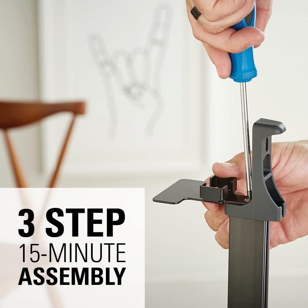Black Adjustable Height Speaker Stands Z608149