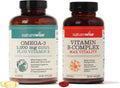 Omega 3 1000mg EPA 600mg DHA 400mg Vitamin E 180ct & Vitamin B Complex 150 Softgels P93155
