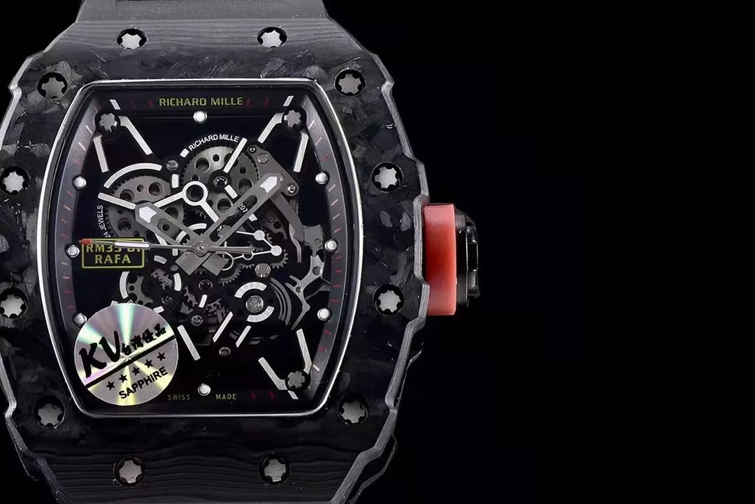 Black Bezel Red Markers Black Rubber Strap U616
