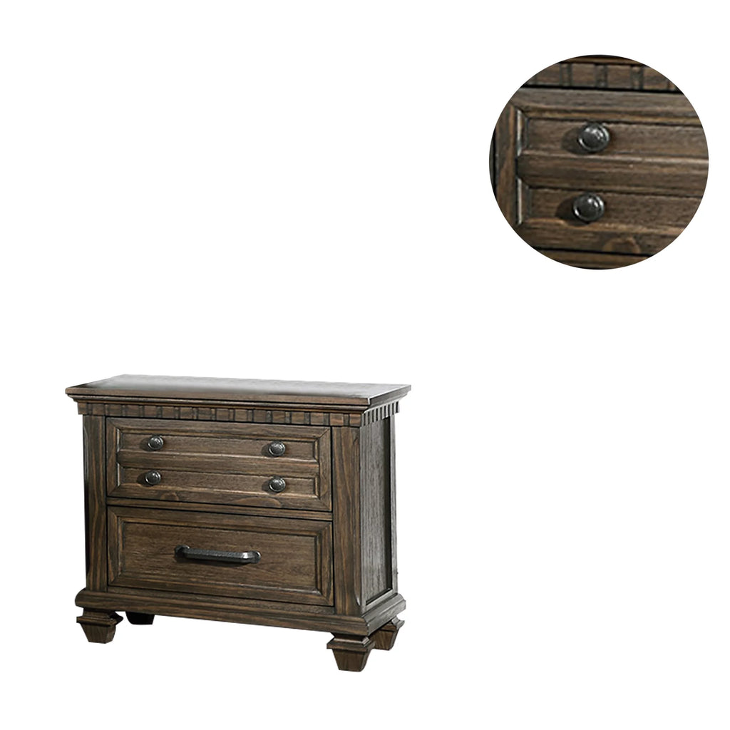 2-Drawer Wood Nightstand Q8013