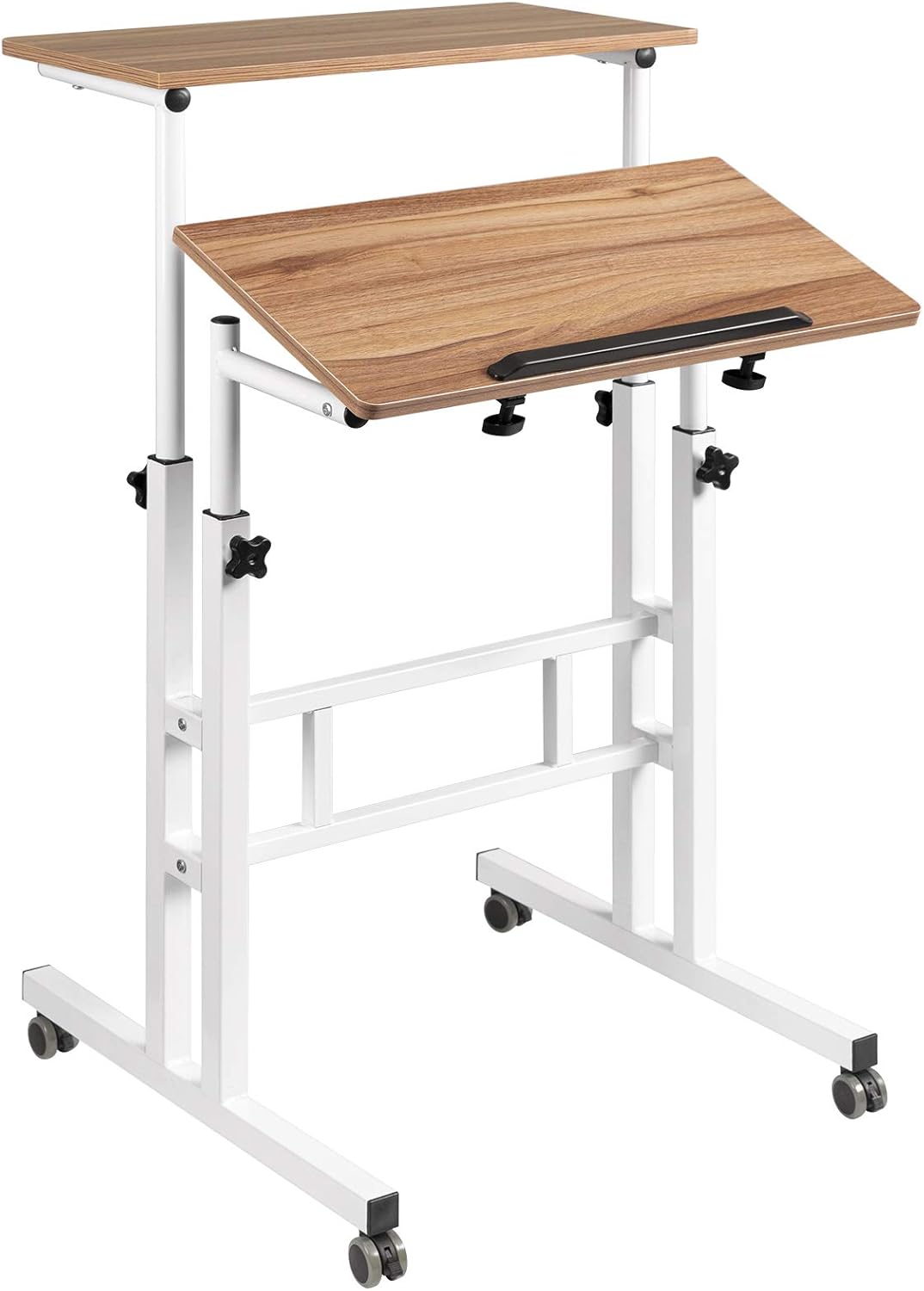 Vintage Oak Adjustable Rolling Standing Desk D678111