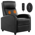 Black Adjustable Massage Recliner Chair with Lumbar Support R9810